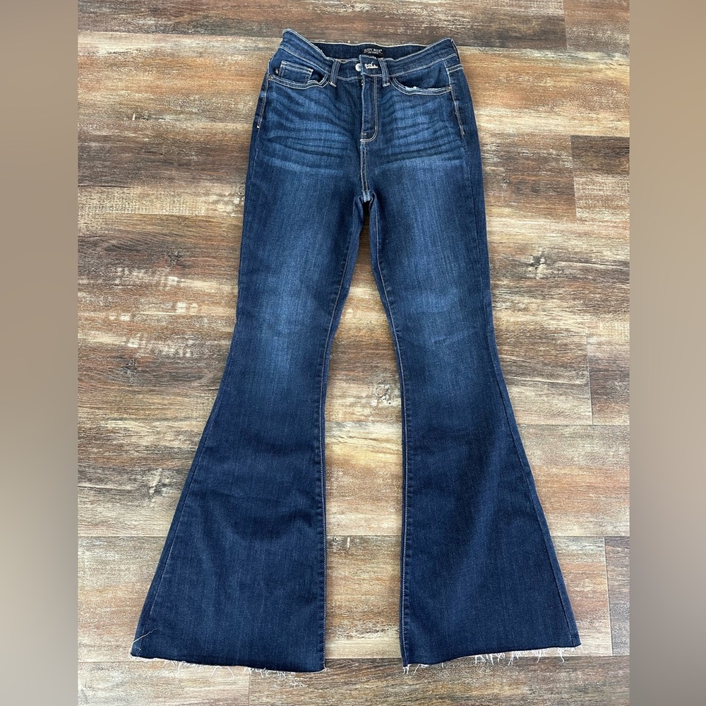 Judy Blue Dark Wash High-Rise Flare Jeans - Picture 2 of 12